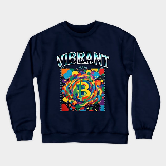 Vibrant (Future) Bitcoin symbal color splash Crewneck Sweatshirt by PersianFMts